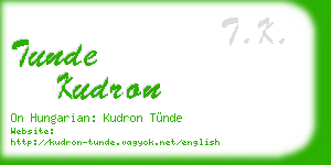 tunde kudron business card